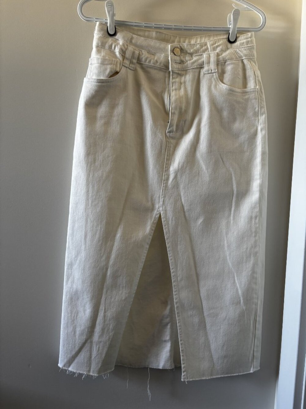 White Jean Skirt